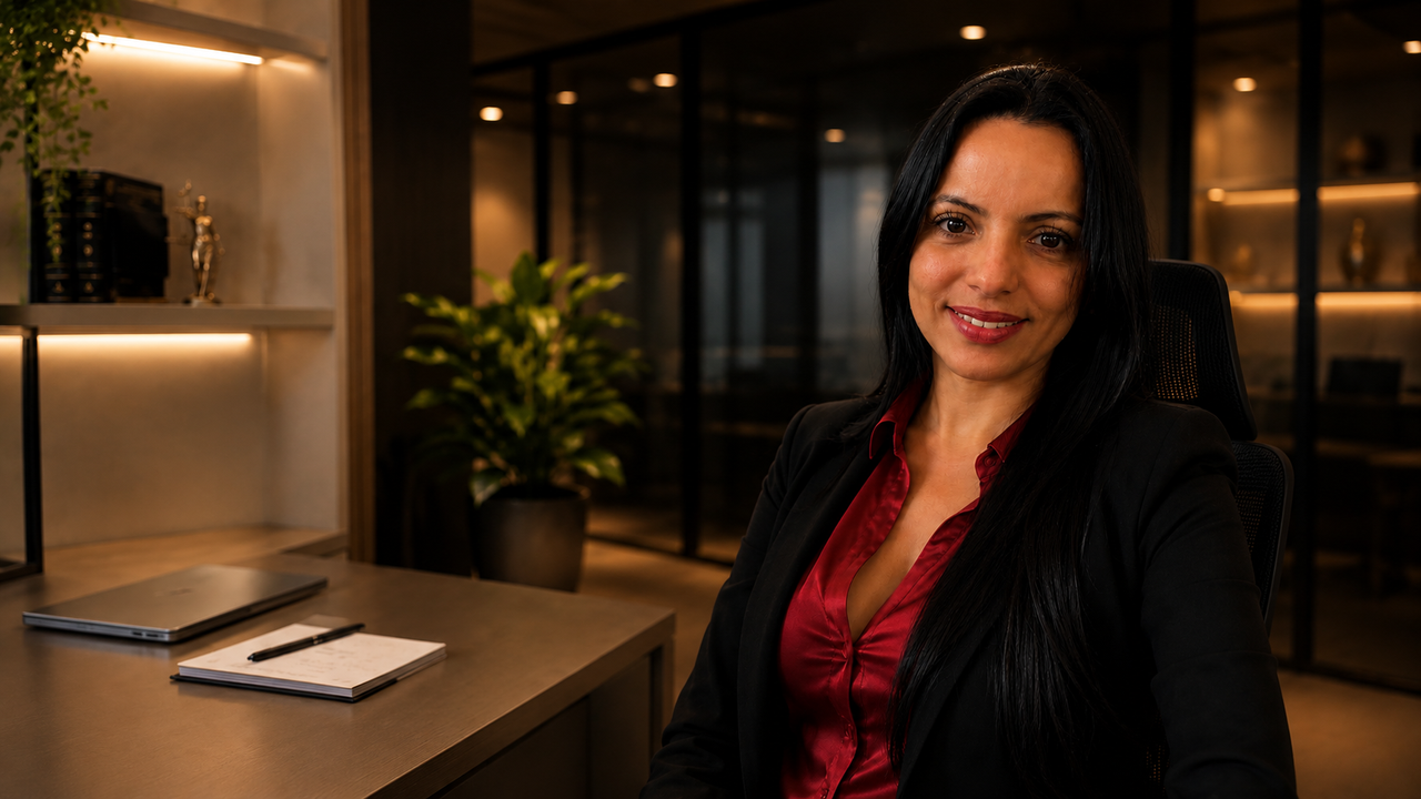 Aristélia Rodrigues em seu escritório