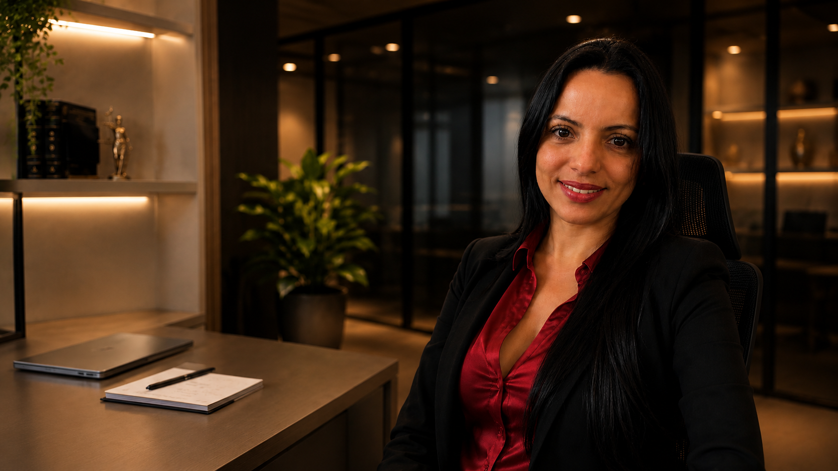 Aristelia Rodrigues em seu escritório